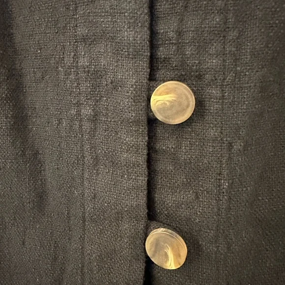 Sezane Black Mini Button-Front Dress - Picture 4 of 6